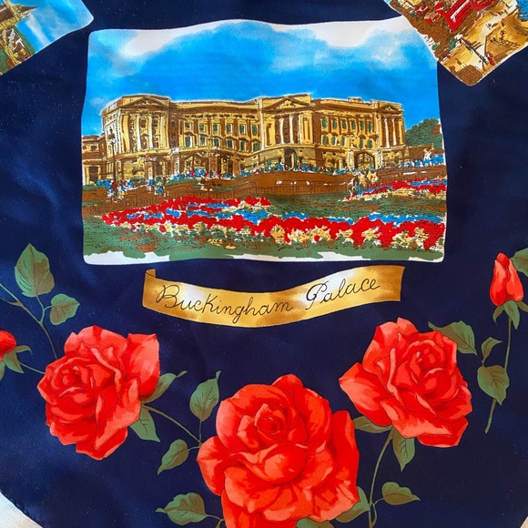 Art of the Scarf Tie Rack- London Landmarks Design, Measures 34” X 34” - Picture 3 of 8